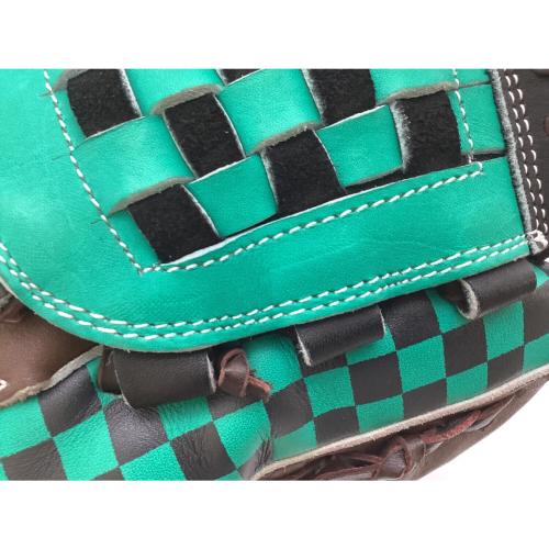 TAMAZAWA/玉澤 (タマザワ) 軟式グローブ 市松模様 グリーン×ブラック