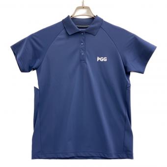 PGG (ピージージー) ポロシャツ ゴルフウェア(トップス) 055-6160341 Nyストレッチマイクロメッシュ半袖ポロシャツ 2025モデル レディース SIZE M ネイビー