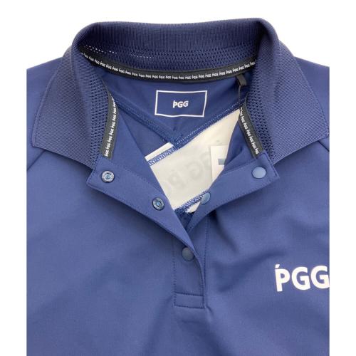 PGG (ピージージー) ポロシャツ ゴルフウェア(トップス) 055-6160341 Nyストレッチマイクロメッシュ半袖ポロシャツ 2025モデル レディース SIZE M ネイビー
