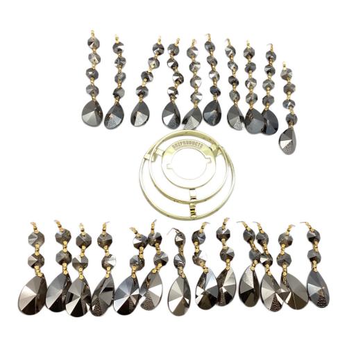 802PRODUCTS (ハチオウジプロダクツ) ランタンアクセサリー ブラックゴールド 60'sクリスタルシャンデリアシェード