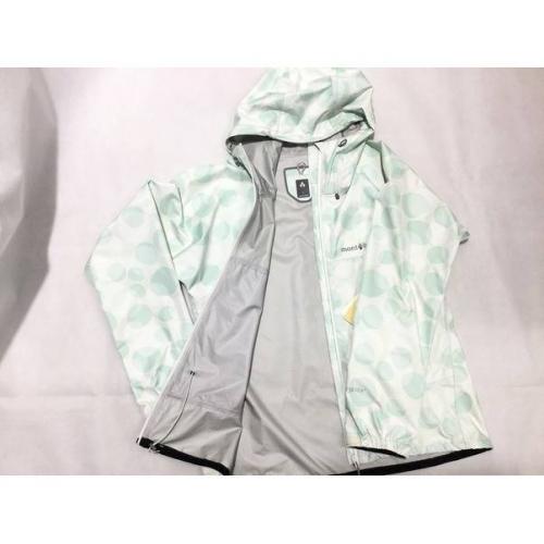 mont-bell トレッキングウェア ホワイト×グリーン(水玉) レインダンサー GORE-TEX 水玉