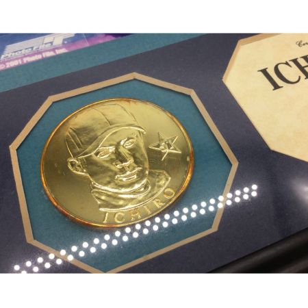 ハイランドミント イチロー記念フォトフレーム 1000枚限定 イチロー記念フォトフレーム 1000枚限定 2001年メジャー移籍初年度 シリアルNo.295 24KTゴールドオーバーレイメダル