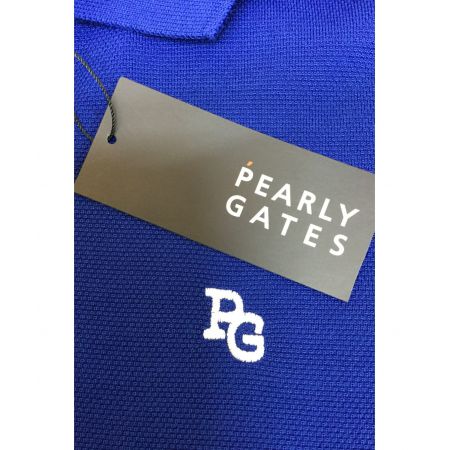 PEARLY GATES (パーリーゲイツ) 8口鹿の子 半袖ポロシャツ ブルー 未使用品 ゴルフウェア レディース ブルー