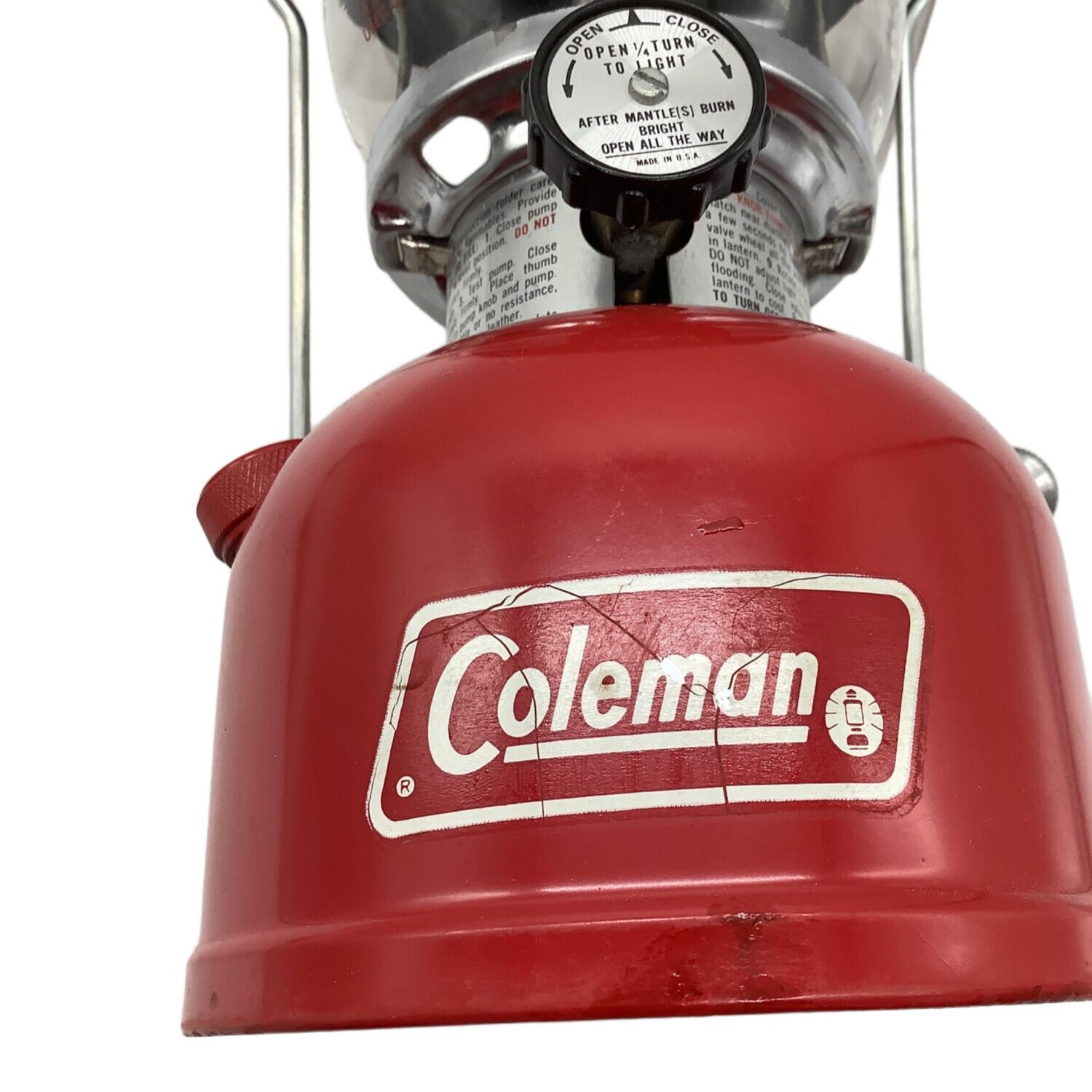 Coleman (コールマン) ガソリンランタン 1980年6月製 PYREXグローブ 赤