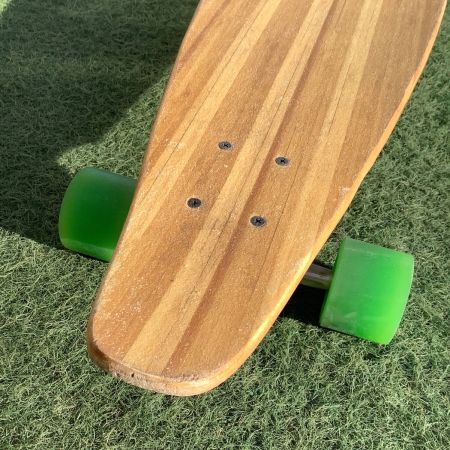 WHITE WAVE スケートボード ナチュラル×グリーン LONGBOARDS ロング 木製
