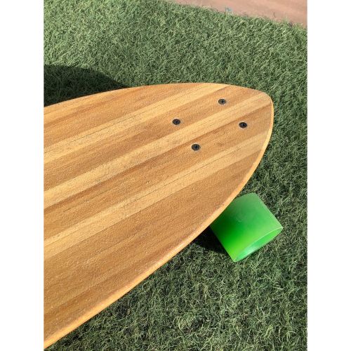 WHITE WAVE スケートボード ナチュラル×グリーン LONGBOARDS ロング 木製