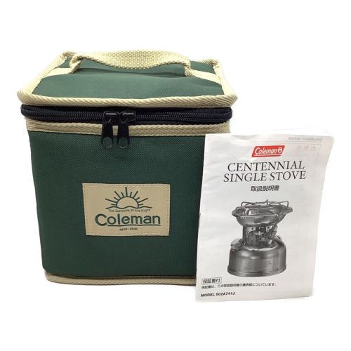 Coleman (コールマン) ガソリンシングルバーナー 100周年記念・真鍮プレート無し・艶消し 502A741J 2001年4月製 センテニアルシングルストーブ 未使用品