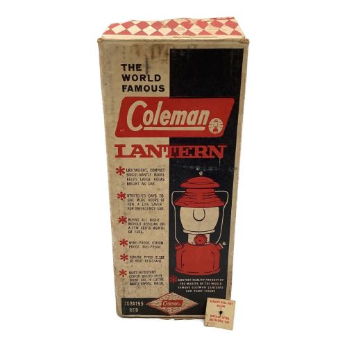 Coleman (コールマン) ガソリンランタン 1962年11月製造  デッドストック 200A バーガンディー/ブルーポイント/レッドバルブ/前期タイプ 未使用品