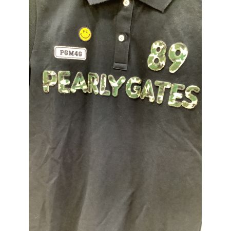 PEARLY GATES (パーリーゲイツ) ゴルフウェア(トップス) レディース SIZE S ネイビー ニコちゃん ポロシャツ カモフラージュ 055-7260754