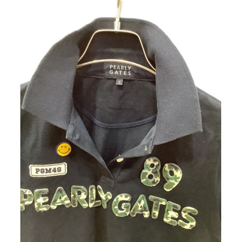 PEARLY GATES (パーリーゲイツ) ゴルフウェア(トップス) レディース SIZE S ネイビー ニコちゃん ポロシャツ カモフラージュ 055-7260754