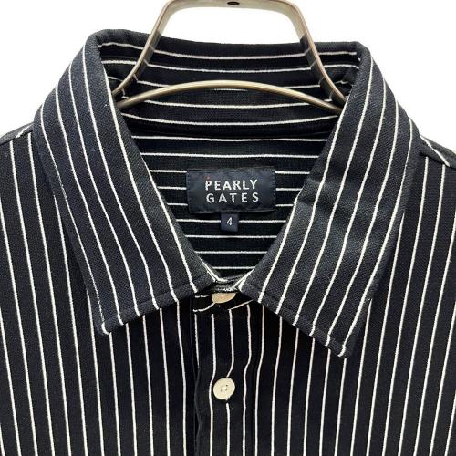 PEARLY GATES (パーリーゲイツ) ゴルフウェア(トップス) メンズ SIZE M ホワイト×ブラック ベアフロート 長袖カットソープルオーバー・2023年モデル 長袖カットソー 053-3261903