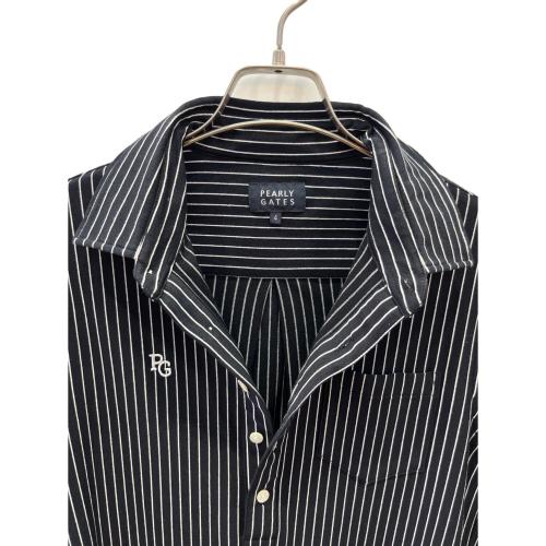 PEARLY GATES (パーリーゲイツ) ゴルフウェア(トップス) メンズ SIZE M ホワイト×ブラック ベアフロート 長袖カットソープルオーバー・2023年モデル 長袖カットソー 053-3261903