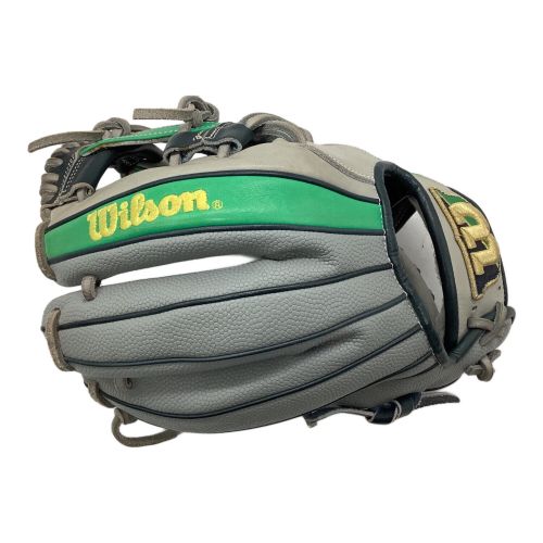 Wilson (ウィルソン) 軟式グローブ グレー 小指2本 デュアル 87型 外崎モデル Wannabe Hero RHW87H