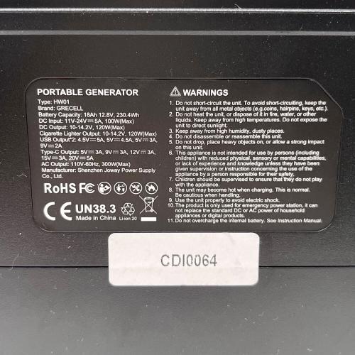 GRECELL（グレセル） ポータブル電源 HW01/Portable Power Station