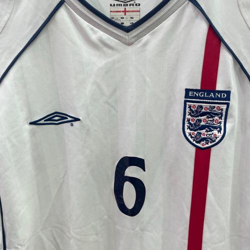 イングランド代表 (イングランドダイヒョウ) サッカーユニフォーム メンズ SIZE L ホワイト 【6】ジョン・テリー 2001シーズン ホーム