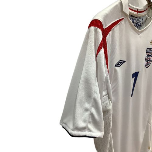 イングランド代表 (イングランドダイヒョウ) サッカーユニフォーム メンズ SIZE XL ホワイト 【7】デビット・ベッカム 2006シーズン ホーム