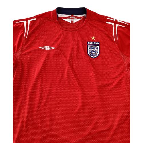 イングランド代表 (イングランドダイヒョウ) サッカーユニフォーム メンズ SIZE XL レッド 2004シーズン アウェイ