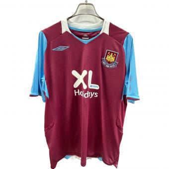 ウェストハム・ユナイテッドFC サッカーユニフォーム メンズ SIZE XL バーガンディxブルー 2008-2009シーズン ホーム 33968126