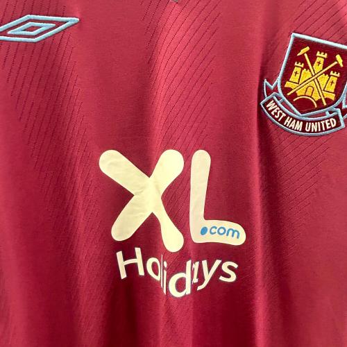 ウェストハム・ユナイテッドFC サッカーユニフォーム メンズ SIZE XL バーガンディxブルー 2008-2009シーズン ホーム 33968126