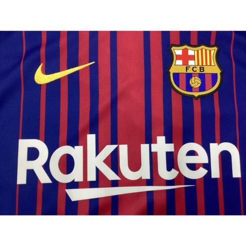 FCバルセロナ サッカーユニフォーム メンズ SIZE L レッド×ネイビー 2017-2018シーズン ホーム 847255-456
