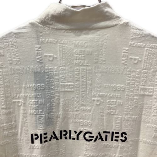 PEARLY GATES (パーリーゲイツ) ゴルフウェア(トップス) メンズ SIZE LL ホワイト ソリストヒート吸湿発熱 ロゴベアジャガードハイネックカットソー 053-4266103