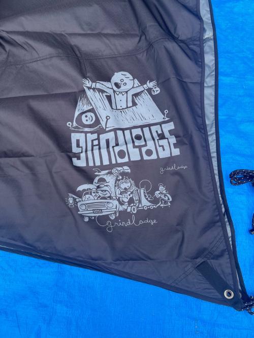 URBAN FOREST (アーバンフォレスト) ヘキサタープ ブラック グラインドロッヂ生刷り加工 幕男 初期 約500×420cm