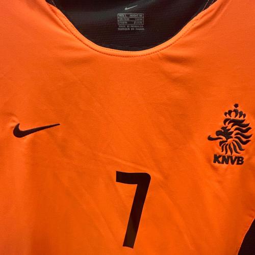オランダ代表 (オランダダイヒョウ) サッカーユニフォーム メンズ SIZE L オレンジ 【7】クラレンス・セードルフ 2002シーズン ホーム