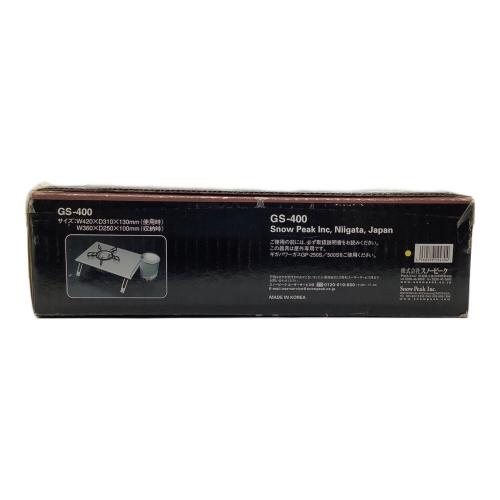 Snow peak (スノーピーク) シングルガスバーナー 未使用品のため動作未確認 ギガパワープレートバーナーLI PSLPGマーク有 GS-400 使用燃料【OD缶】
