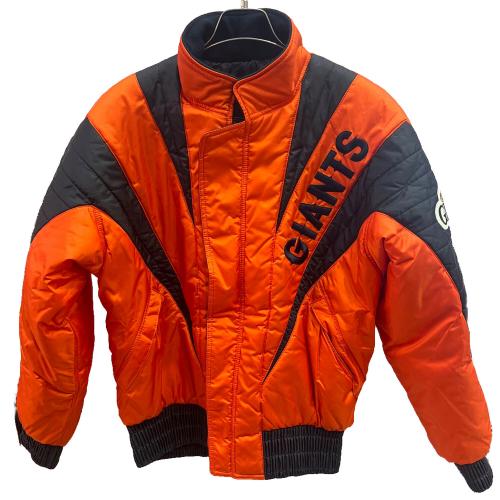 読売ジャイアンツ (ヨミウリジャイアンツ) 【3】長嶋茂雄グランドコート プロ仕様モデル BWG-11 応援グッズ Lサイズ オレンジxネイビー Mr.JUNKO asics ジャケット