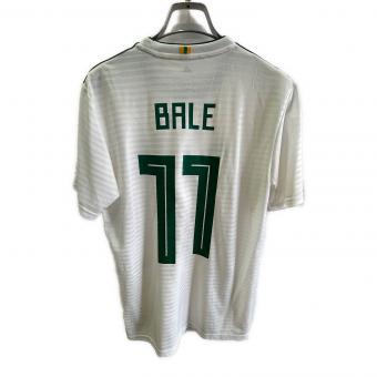 adidas (アディダス) サッカーユニフォーム メンズ SIZE L ホワイト×グリーン ウェールズ代表 2018 ユニフォーム アウェイ 半袖 レプリカ ＃11ギャレス・ベイル BP9989