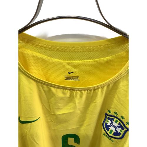 ブラジル代表 サッカーユニフォーム メンズ SIZE L イエロー 【6】ロベルト・カルロス・2002シーズン・ホーム・長袖 182285