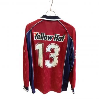 鹿島アントラーズ (カシマアントラーズ) サッカーユニフォーム メンズ SIZE L ネイビー×レッド ※サイン保証無し 【13】柳沢 敦 2000-2001シーズン ホーム 長袖 NRG-248M