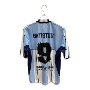 アルゼンチン代表 (アルゼンチンダイヒョウ) サッカーユニフォーム メンズ SIZE M スカイブルーxネイビー 【9】ガブリエル・バティストゥータ・2002年日韓W杯記念シャツ