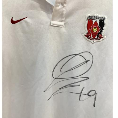 浦和レッズ (ウラワレッズ) プラクティスポロシャツ 応援グッズ ※サイン証明無 XLサイズ ホワイト