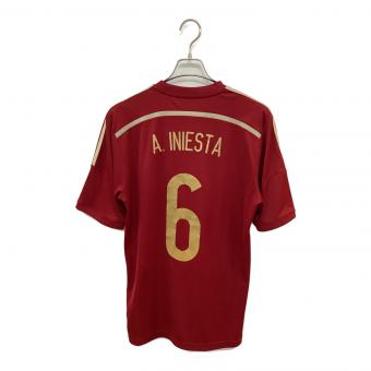 スペイン代表 (スペインダイヒョウ) サッカーユニフォーム メンズ SIZE O レッド 【6】アンドレ・イニエスタ 2014シーズン ホーム G85279