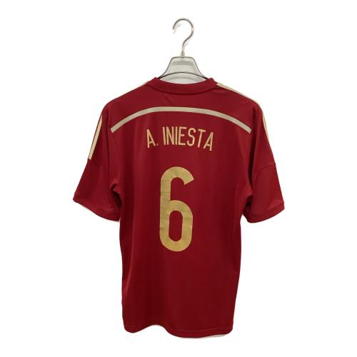 スペイン代表 (スペインダイヒョウ) サッカーユニフォーム メンズ SIZE O レッド 【6】アンドレ・イニエスタ 2014シーズン ホーム G85279