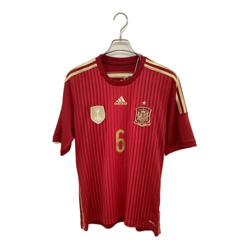 スペイン代表 (スペインダイヒョウ) サッカーユニフォーム メンズ SIZE O レッド 【6】アンドレ・イニエスタ 2014シーズン ホーム G85279