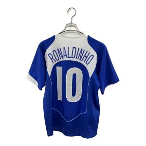 ブラジル代表 サッカーユニフォーム メンズ SIZE M ブルー 【10】ロナウジーニョ 2004シーズン アウェイ