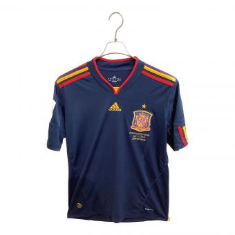 スペイン代表 (スペインダイヒョウ) 2010シーズンアウェイ サッカーユニフォーム 南アフリカW杯パッチ付 メンズ SIZE O ネイビー