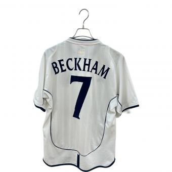 イングランド代表 (イングランドダイヒョウ) サッカーユニフォーム メンズ SIZE 38 ホワイト 【7】デイビット・ベッカム・2002シーズン・ホーム