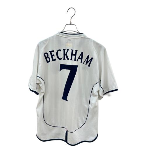 イングランド代表 (イングランドダイヒョウ) サッカーユニフォーム メンズ SIZE 38 ホワイト 【7】デイビット・ベッカム・2002シーズン・ホーム