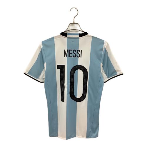 アルゼンチン代表 (アルゼンチンダイヒョウ) サッカーユニフォーム メンズ SIZE M ホワイト×スカイブルー 【10】リオネル・メッシ 2016シーズン ホーム AH5144