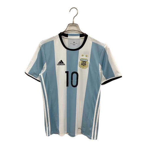 アルゼンチン代表 (アルゼンチンダイヒョウ) サッカーユニフォーム メンズ SIZE M ホワイト×スカイブルー 【10】リオネル・メッシ 2016シーズン ホーム AH5144