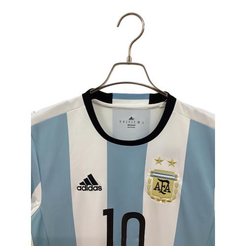 アルゼンチン代表 (アルゼンチンダイヒョウ) サッカーユニフォーム メンズ SIZE M ホワイト×スカイブルー 【10】リオネル・メッシ 2016シーズン ホーム AH5144