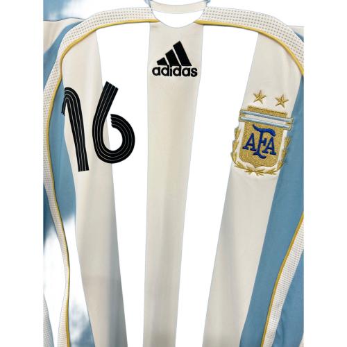 アルゼンチン代表 (アルゼンチンダイヒョウ) サッカーユニフォーム メンズ SIZE O ホワイトxスカイブルー 【16】アイマール・06-07シーズン・ホーム 739802