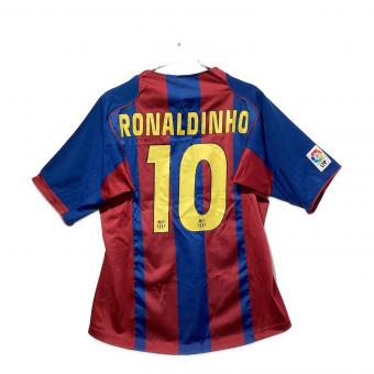 FCバルセロナ (エフシーバルセロナ) サッカーユニフォーム メンズ SIZE L レッド×ネイビー 【10】ロナウジーニョ 2004-2005シーズン ホーム 126539