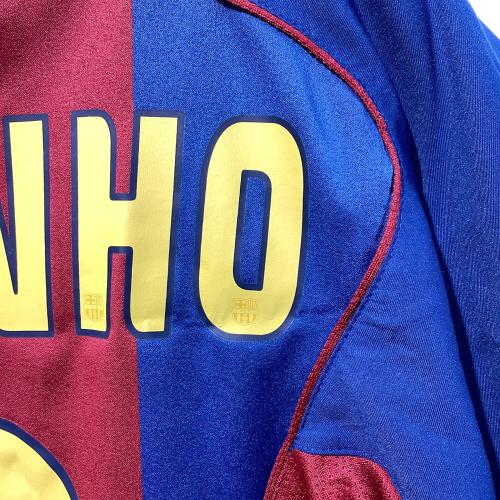 FCバルセロナ (エフシーバルセロナ) サッカーユニフォーム メンズ SIZE L レッド×ネイビー 【10】ロナウジーニョ 2004-2005シーズン ホーム 126539