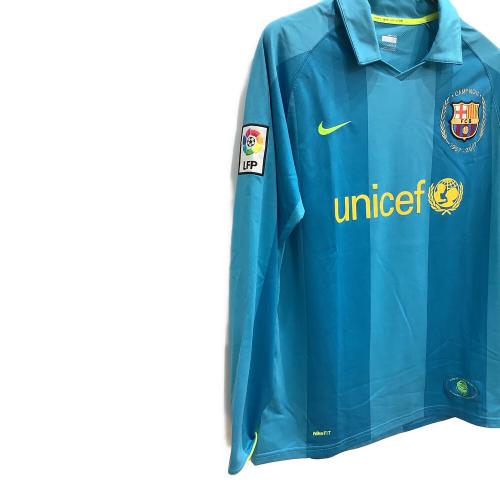 FCバルセロナ (エフシーバルセロナ) サッカーユニフォーム メンズ SIZE M スカイブルー 2007-2008シーズン アウェイ 長袖 244534-414