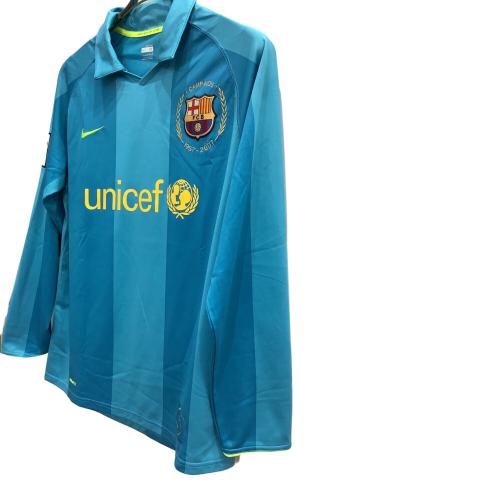 FCバルセロナ (エフシーバルセロナ) サッカーユニフォーム メンズ SIZE M スカイブルー 2007-2008シーズン アウェイ 長袖 244534-414