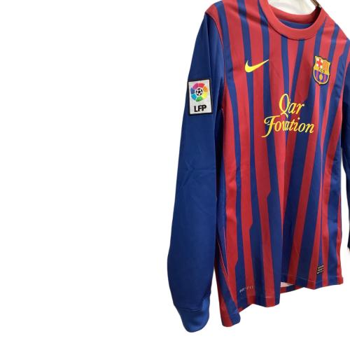 FCバルセロナ (エフシーバルセロナ) サッカーユニフォーム メンズ SIZE M レッド×ネイビー 2011-2012シーズン ホーム 長袖 419878-486